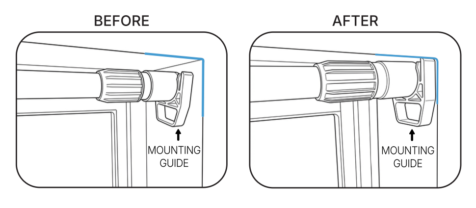 Mounting guides snapped onto both ends