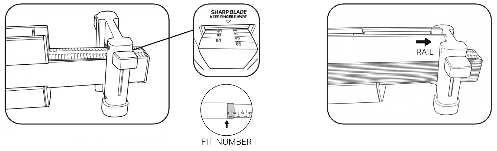Aligning the PerfectTrim blade to the fit number