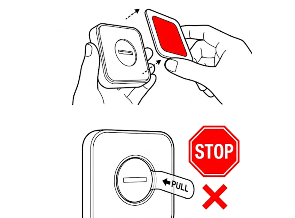 Do not pull the battery tab